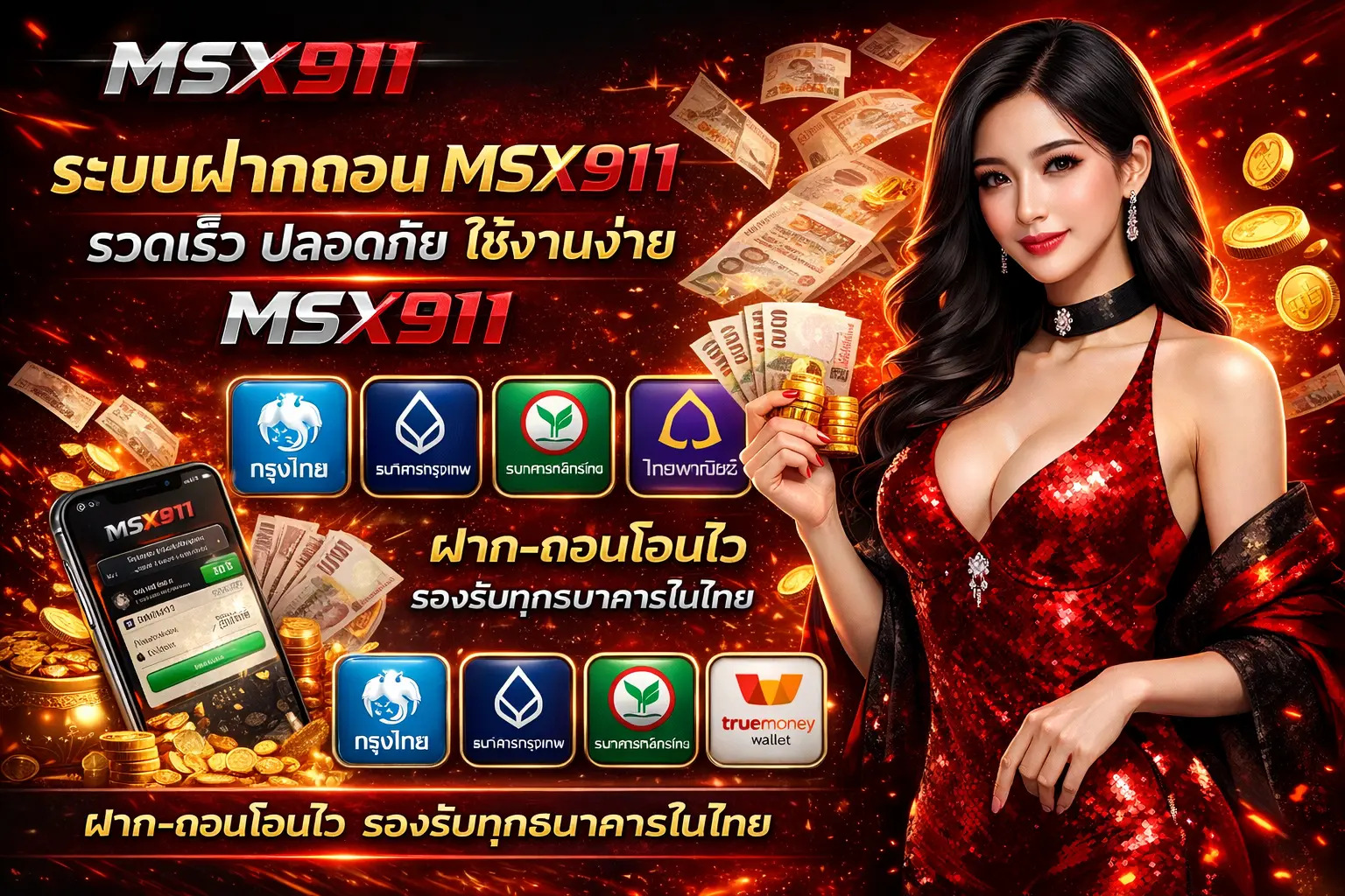 ระบบฝากถอน msx911 รวดเร็ว ปลอดภัย ใช้งานง่าย